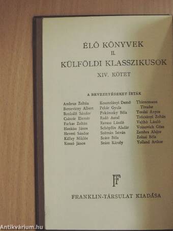 "20 kötet az Élő Könyvek-Külföldi Klasszikusok sorozatból (nem teljes sorozat)"