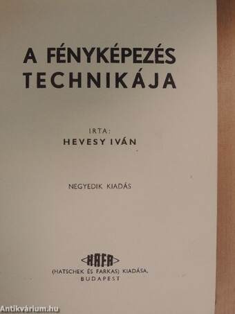 A fényképezés technikája