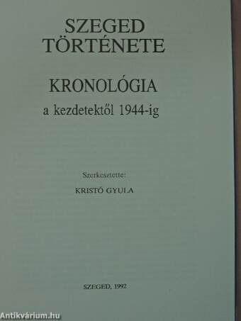 Szeged történeti kronológiája