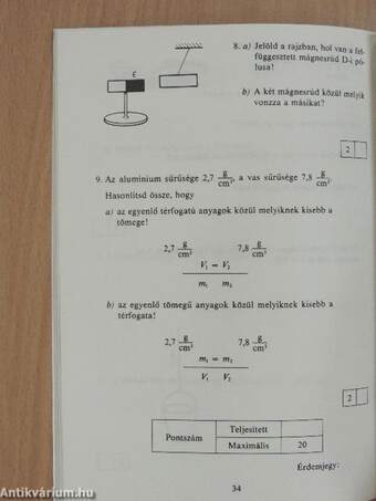 Fizika 6 - Témazáró feladatlapok