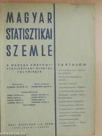 Magyar Statisztikai Szemle 1948. január-június
