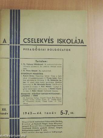 A Cselekvés Iskolája 1943-44. tanév 5-7. szám