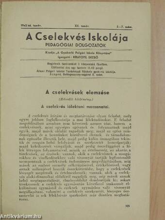 A Cselekvés Iskolája 1943-44. tanév 5-7. szám