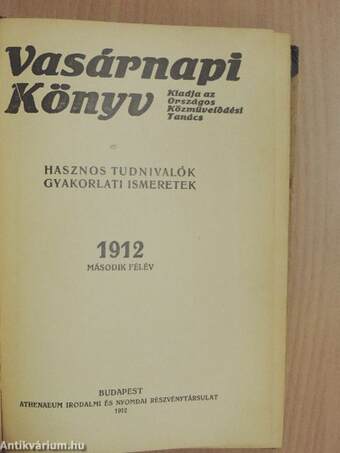 Vasárnapi Könyv 1912. II. (fél évfolyam)