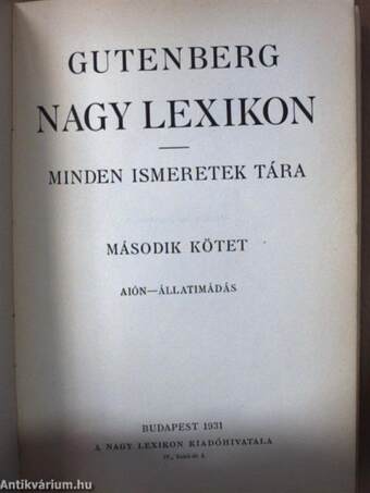 Gutenberg Nagy Lexikon II. (töredék)