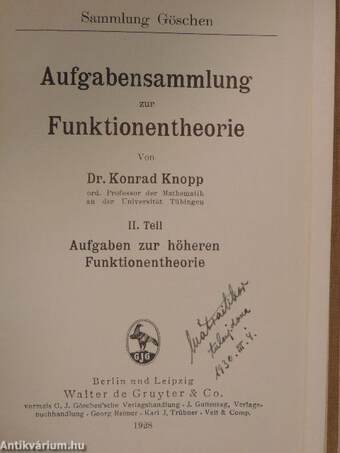 Aufgabensammlung zur Funktionentheorie I-II.