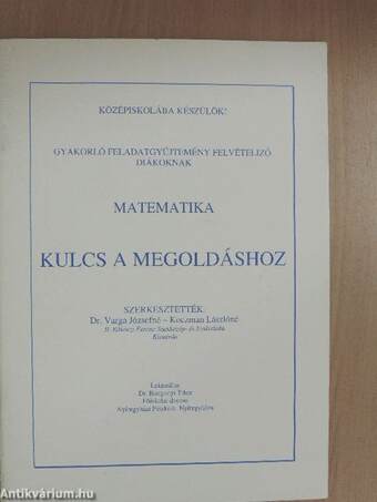 Kulcs a megoldáshoz - Matematika