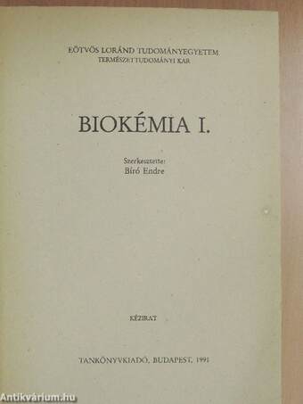 Biokémia I-II.