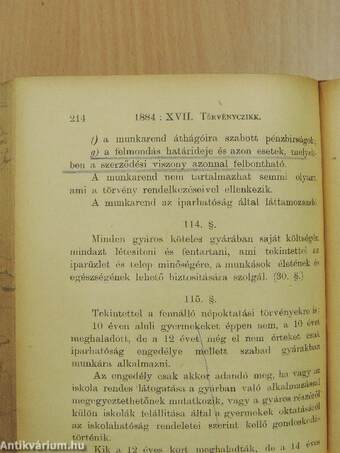 Az 1884. évi törvények gyüjteménye