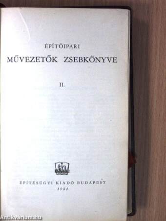 Építőipari művezetők zsebkönyve II. (töredék)