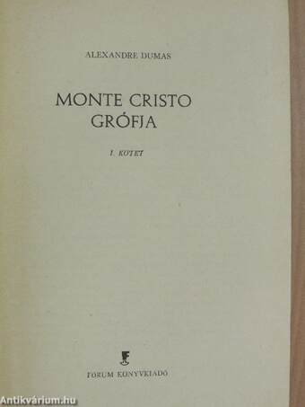 Monte Cristo grófja I-III.