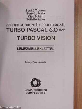 Objektum-orientált programozás Turbo Pascal 6.0-ban