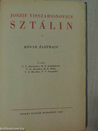 I. V. Sztálin művei 1-13./Joszif Visszarionovics Sztálin