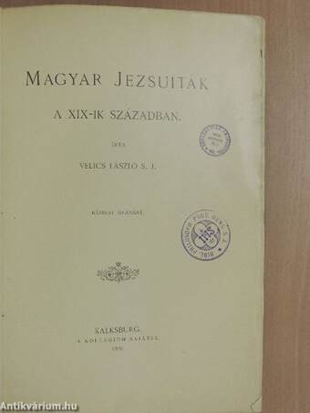 Magyar jezsuiták a XIX-ik században