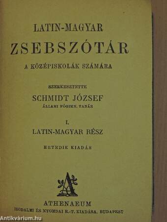 Latin-magyar zsebszótár I-II.