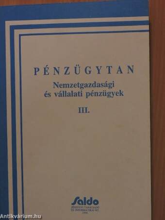 Pénzügytan III.