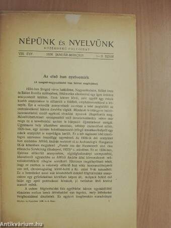 Népünk és nyelvünk 1936. január-március