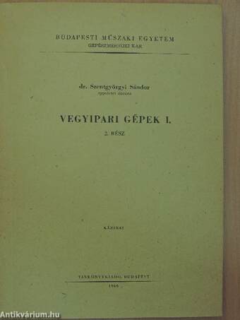 Vegyipari gépek I/2.