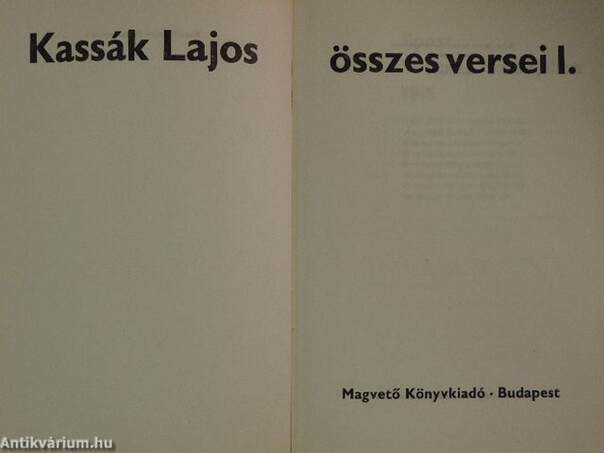 Kassák Lajos összes versei I-II.