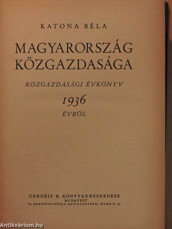 Magyarország közgazdasága 1936