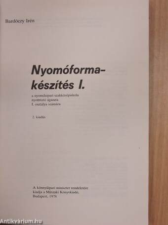 Nyomóformakészítés I.