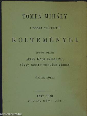 Tompa Mihály elbeszélő költeményei II. (töredék)