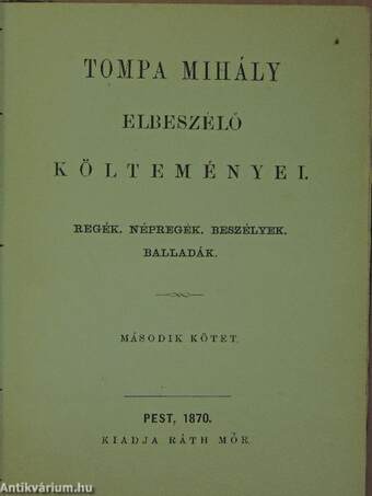 Tompa Mihály elbeszélő költeményei II. (töredék)