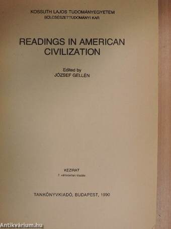 Readings in american civilization