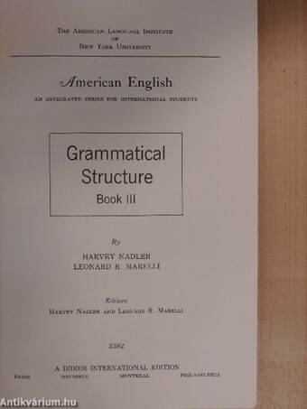 Grammatical Structure Book III.