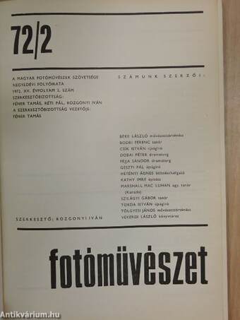 Fotóművészet 1972/2.