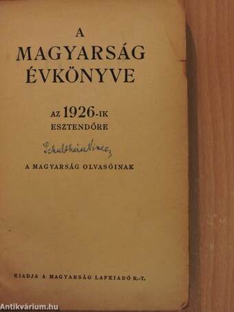 A Magyarság Évkönyve 1926