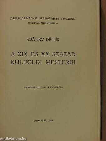 A XIX. és XX. század külföldi mesterei