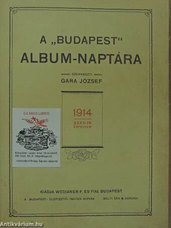 A "Budapest" album-naptára 1914