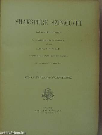 Shakspere színművei IV.