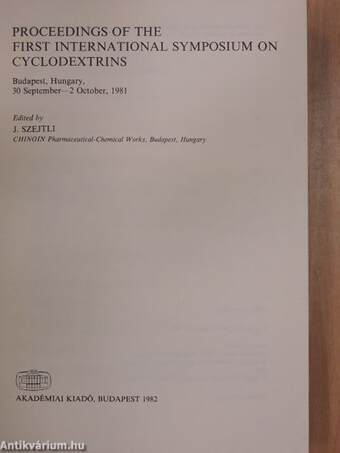 Proceedings of the First International Symposium on Cyclodextrins