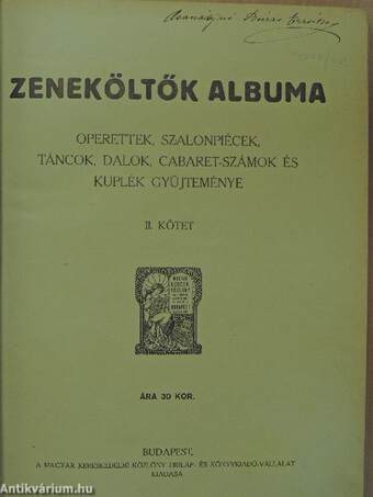 Zeneköltők albuma II. (töredék)