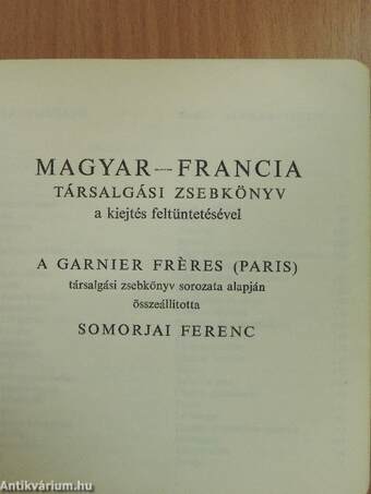 Magyar-Francia társalgási zsebkönyv