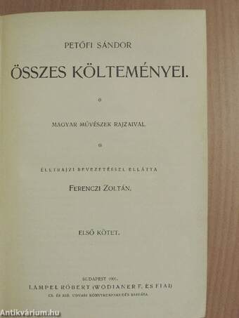 Petőfi Sándor összes költeményei I-II.