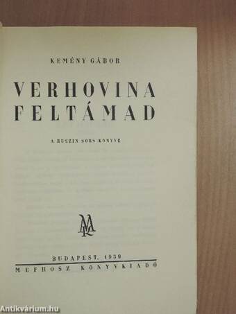 Verhovina feltámad (Tiltólistás kötet)