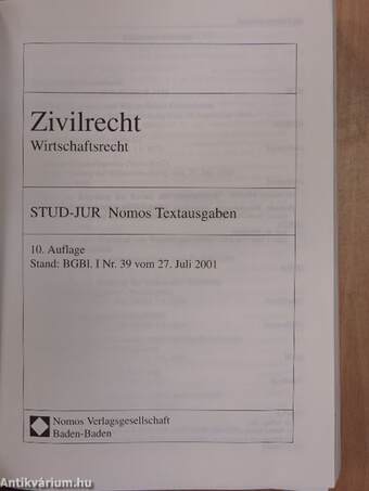 Zivilrecht - Wirtschaftsrecht