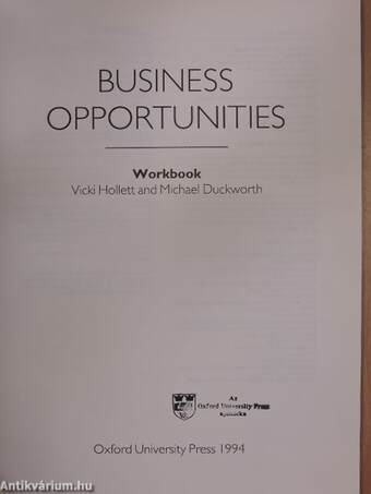 Business Opportunities - Workbook