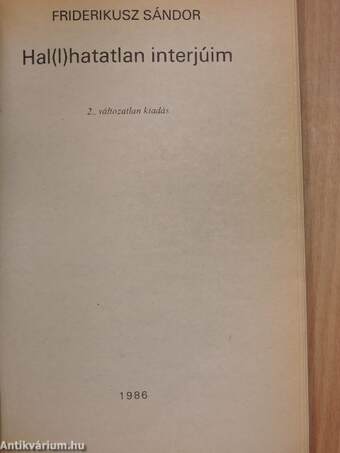 Hal(l)hatatlan interjúim