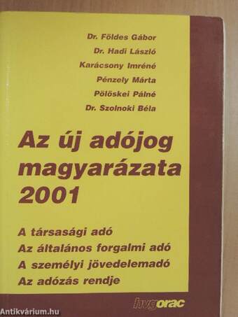 Az új adójog magyarázata 2001