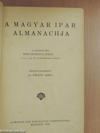 A magyar ipar almanachja 1932./Az iparos társadalom