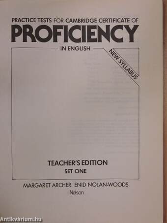 Practice Tests for Cambridge Certificate of Proficiency in English 1.