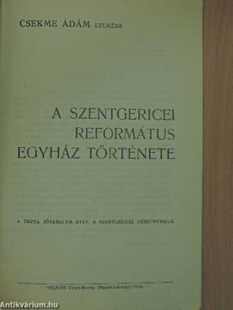 A szentgericei református egyház története