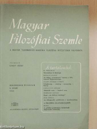 Magyar Filozófiai Szemle 1965/3.