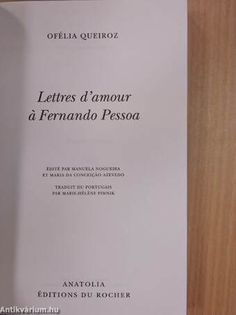 Lettres d'amour á Fernando Pessoa