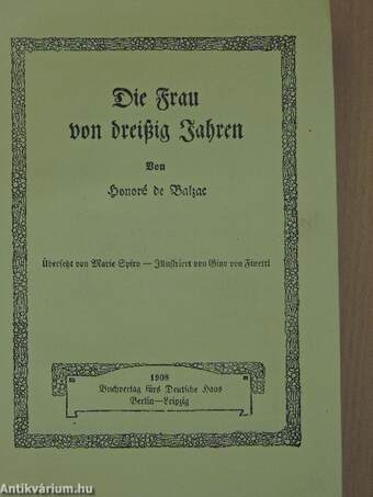 Die Frau von dreißig Jahren (gótbetűs)