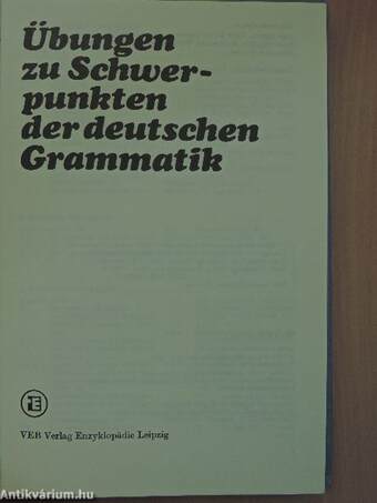 Übungen zu Schwerpunkten der deutschen Grammatik